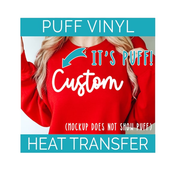 PUFF HTV Transfer Custom Script Mascot Ready to Press Heat Transfer 