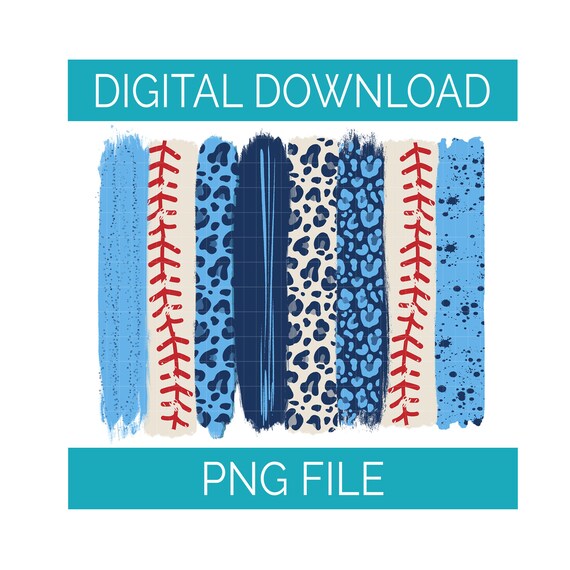 Digital Download Baseball Paint Brush Strokes Columbia Navy Etsy