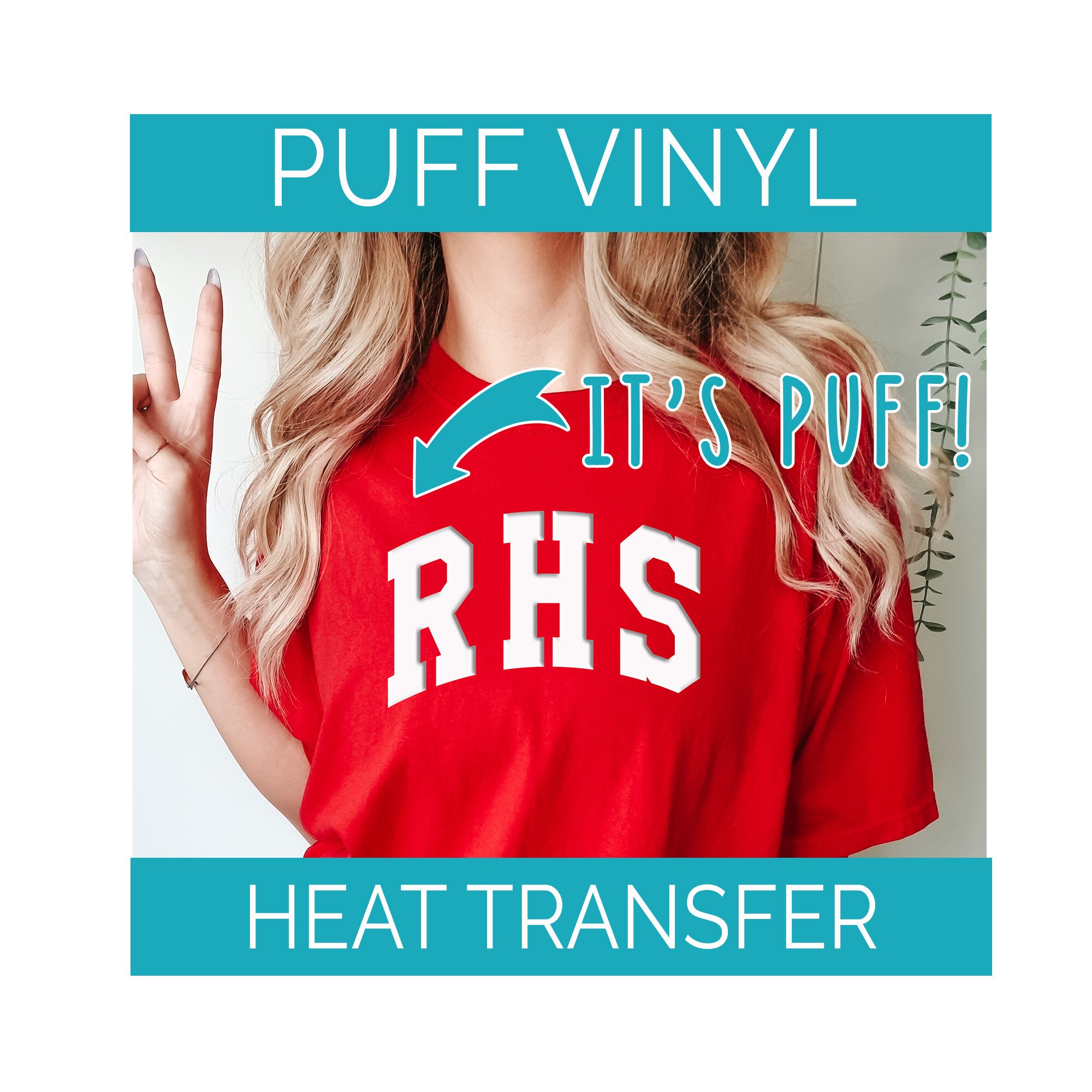 PUFF HTV Transfer Custom Script Mascot Ready to Press Heat Transfer 
