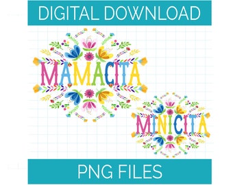 Digital Download | Mamacita & Minicita Floral | PNG Printable File | Instant Download | Sublimation DTG DTF Design