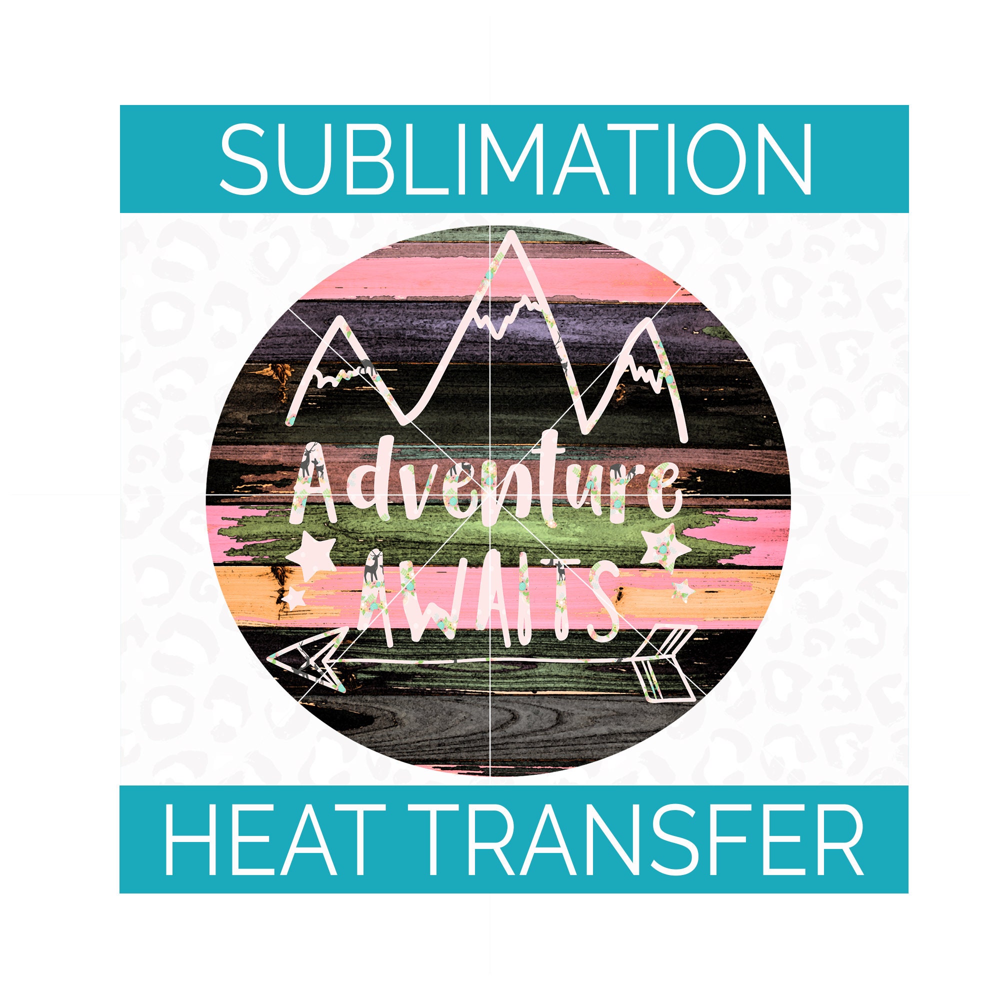 Camping SUBLIMATION Transfer Travel Pink Camper Woods Travel Adventure Awaits Trailer Ready To Press Sublimation Sublimation Print