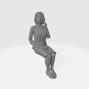 21 - Sitting Woman 3D Printed Model Railway Scenery