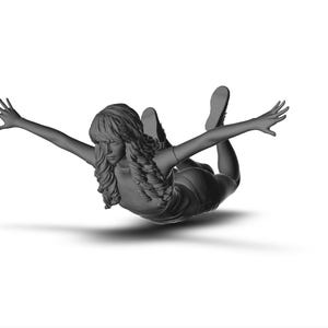A11-02 Woman Sliding On Her Belly - 3D Printed Model Railway Figure