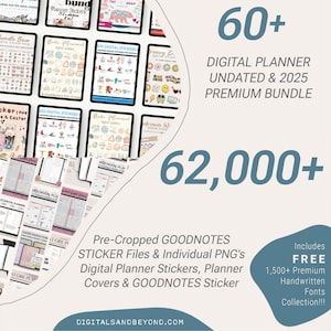 62000+ Daily Digital Sticker Book for Goodnotes, Digital Planner Stickers, PNG Files of Digital Stickers, Sticky Note, Digital Icon Stickers