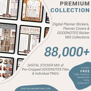 88,000+ Digital Stickers for Goodnotes & iPad | Daily Life PNG Stickers | Aesthetic Planner Sticker Pack | Pre-cropped PNG Planner Stickers
