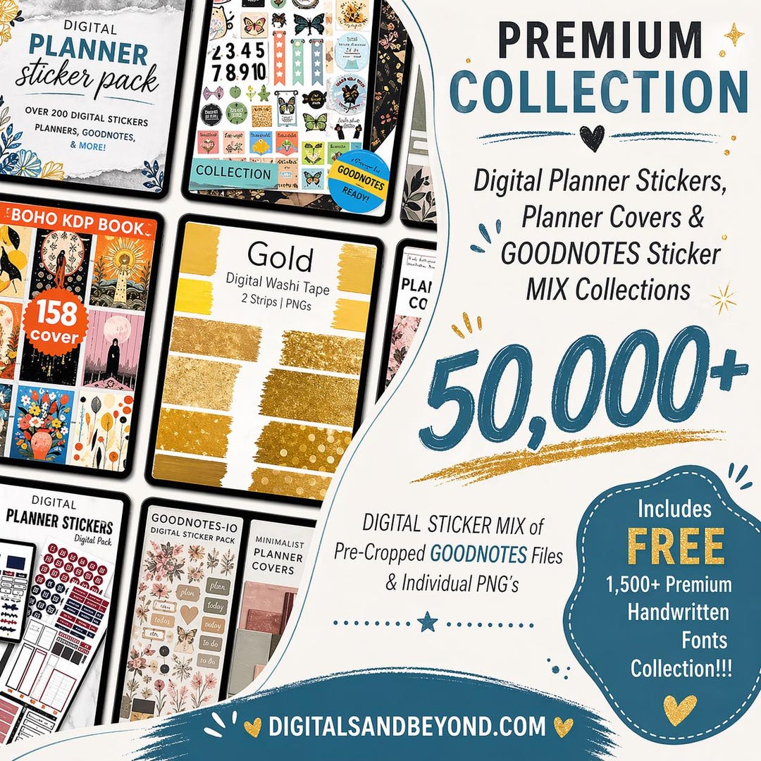 50000+ Digital Stickers, Goodnotes Planner, Pre-cropped PNG iPad - Etsy
