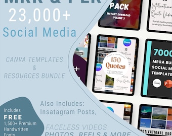 PLR MRR 23000+ Social Media Resources Templates Canva, Coaching Instagram Templates, Instagram Aesthetic Reels Template, Motivational Quotes