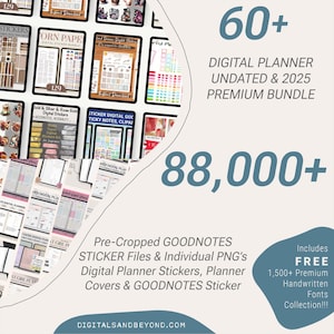 88000+ Digital Planner Stickers and Goodnotes, Daily Life Sticker, iPad Sticker Book, Pre-cropped PNG Stickers Bundle, Digital Icon Stickers
