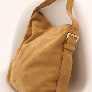 Sac en daim Sac cabas en cuir Sac à main en chocolat camel
