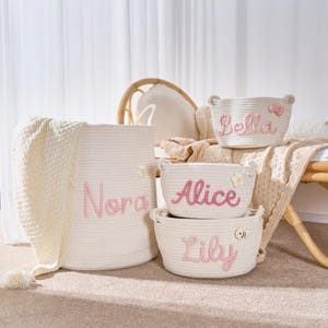 Personalisierter Korb · Baby-Geschenk · Personalisierter Babyparty-Geschenkkorb · Seil-Baumwollbaby-Geschenkkorb · Aufbewahrungskörbe · Spielzeugkorb