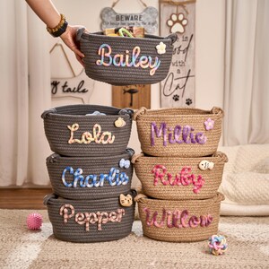 Personalisierter Haustierkorb · Seil-Baumwollkorb · Haustiername-Geschenk · Katzenkorb-Geschenk · Hundekorb-Geschenk