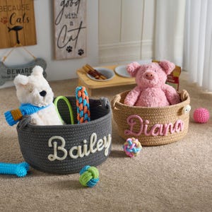 Personalisierter Haustierkorb · Seil-Baumwollkorb · Haustiername-Geschenk · Katzenkorb-Geschenk · Hundekorb-Geschenk