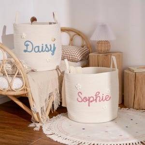 Personalisierter Korb · Baby-Geschenk · Personalisierter Babyparty-Geschenkkorb · Seil-Baumwollbaby-Geschenkkorb · Aufbewahrungskörbe · Spielzeugkorb