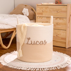 Personalisierter Korb · Baby-Geschenk · Personalisierter Babyparty-Geschenkkorb · Seil-Baumwollbaby-Geschenkkorb · Aufbewahrungskörbe · Spielzeugkorb