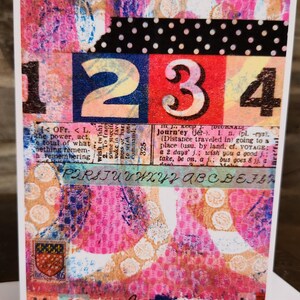 Love Collage greeting card - pink