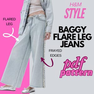 Baggy Pants Pattern | Sewing Pattern | Baggy Jeans | Retro Style Pattern | Jeans Pattern | Relaxed Fit Pattern | Jeans