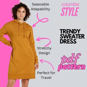 Sweatshirt Dress Pattern | Sweatsuit Dress Pattern for Women | Easy Sewing Pattern | Sewing for Beginners | Instant Download | Dress Pattern