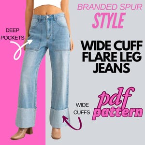 Wide Leg Pants Pattern | Sewing Pattern | Denim Jeans | Baggy Jeans Pattern | Jeans Pattern | Wide Leg Pattern | Jeans