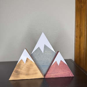 Patriotic | Mountain Table Decor | Wooden Table/Shelf Decor | Small Wood Mountains | Wooden Mountain Decor | Wedding Table Decor | USA Decor