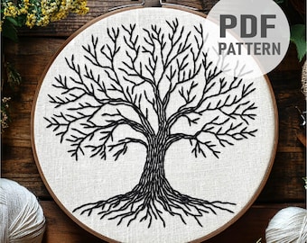 Tree Of Life Embroidery Pattern Tree Embroidery Plants Embroidery Pattern PDF Instant Download
