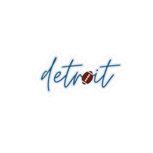 Detroit Football Sticker | Cursive Detroit Design with Football | Perfect for Fans, Laptops, and Water Bottles by Paper Prosecco