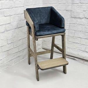 Hoge houten kinderstoel met zachte binnenkant | Verstelbaar babyzitje met zachte binnenkant | Comfortabele houten kinderstoel voor kinderen