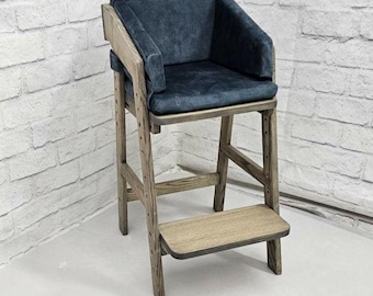 Adjustable Wooden High Chair with Soft Insert - Sustainable Design