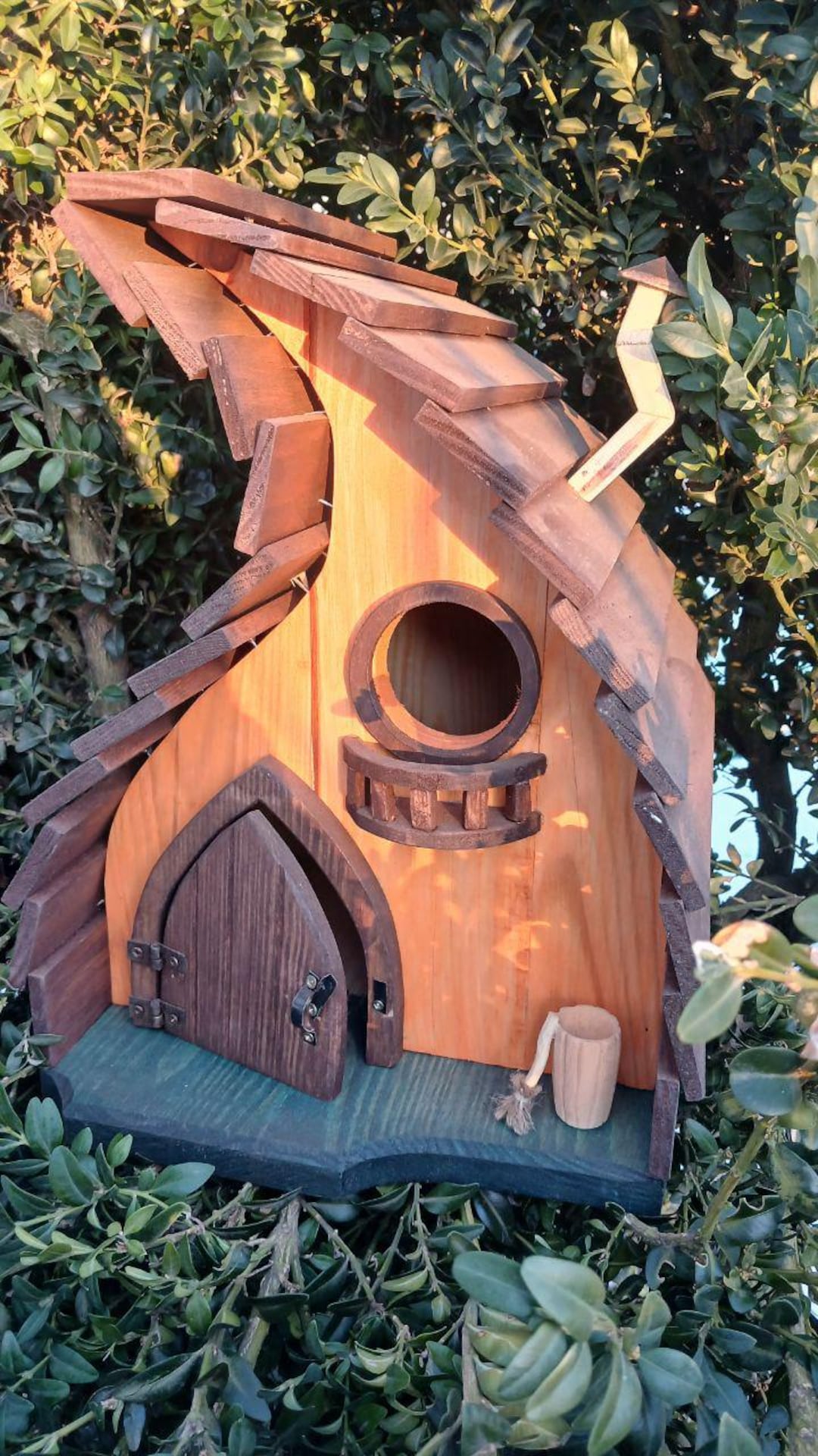 Wooden Woodland Birdhouse Handmade Wooden Bird House | Rustic Outdoor ...
