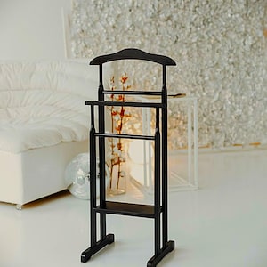 Freistehender Kleiderständer aus Holz | Freistehender Kleiderständer | Offener Schrank Organizer | Bodenständer Regal | Moderne Kleiderbügel