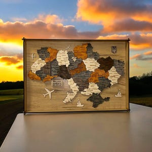 Ukrainische Karte | Holzpuzzle Karte Ukraine | Wand Kunst Dekor | Handgemachte Landkarte Ukraine | Geschenk für Ukrainer | Wohndekor