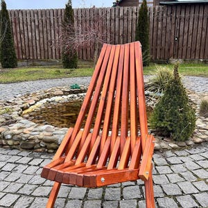 Natural Folding Wooden Deck Chair | Outdoor Lounge Chair | Folding Patio Seat | Foldable Outdoor Furniture | Outdoor Wood Lounge Kentucky