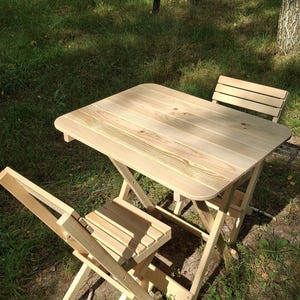 Outdoor furniture set table + 2 chairs | Outdoor Patio Set | 2-Seater Wooden Patio Set | Small Table + 2 Chairs | Wooden Table with 2 Chairs