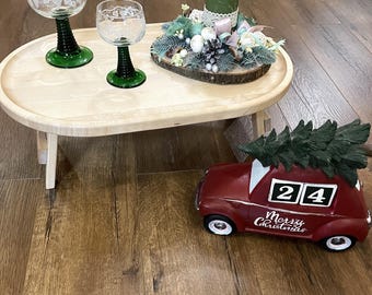 Mesa de desayuno de madera hecha a mano: escritorio plegable para portátil