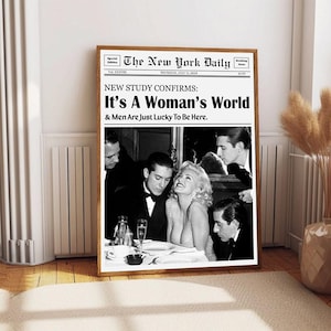 Modny nadruk gazety, Marilyn Monroe, wystrój wózka barowego, dekoracja domu, prezent