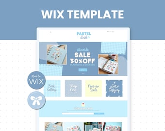 Wix Website Template, Pastel Dusk, Cute Pastel Wix Template, Ecommerce Website, Crafters, Childrens Clothing, Teachers, Web design, PDC
