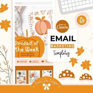 Höstmallspaket med e-post Canva | Höstmallsmallar för e-post | Mailchimp Klaviyo nyhetsbrev | Mysigt säsongspaket för e-postmarknadsföring | ADC