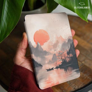 Rött solasiatiskt fodral för Colorsoft 2025 Kindle Paperwhite 11 generation 12:e 6,8" 7" Kobo Libra 2 Color KPW Scribe Kindle Oasis 3 Mountain Cover 25"