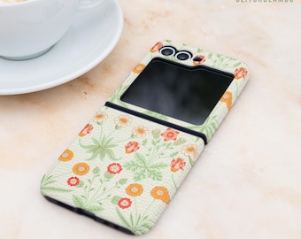 Vintage flower case for Samsung Z Flip 8 Flip 6 gift protective Tough cover fits Flip 7 gl099