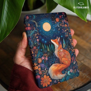 Blommigt rävskal för Kindle Colorsoft Paperwhite 12:e 11:e generationen 6,8" 7 tum KPW Scribe 2025 Oasis 3 Kobo Libra Color 30