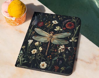 Dragonfly botanical case iPad 11 10.2 10.9 iPad pro 12.9 Inch,iPad Air Pro Mini Stand  iPad 10th 9th 8th Gen, 2024 iPad Pro 5 6 cover gli022