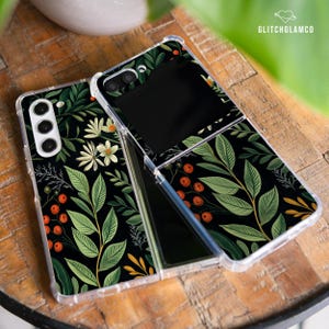 Wild flower case for Samsung Z Flip 5 Z Flip 6 4 3 Galaxy Z Fold 6 5g Z Fold 4 soft TPU plastic Moto Razr Plus Google Pixel 9 pro Fold gl012