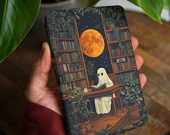 Library ghost book case for Colorsoft 2025 Kindle Scribe Paperwhite 12th 11th gen 6.8" 7 inch KPW Kindle Oasis 3 Moon Kobo Color BW Libra 40