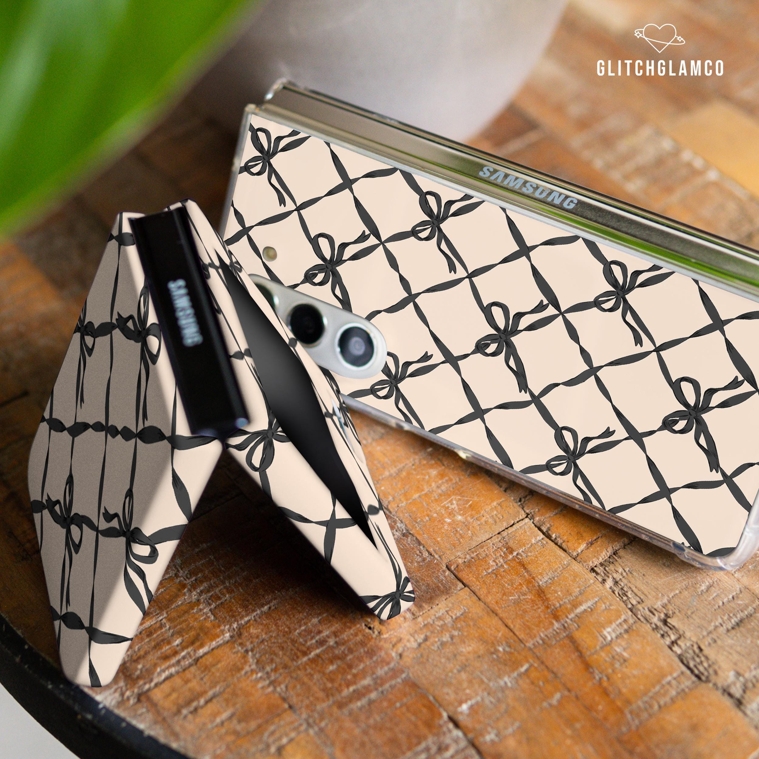 Funda con lazo de moda para Samsung Z Flip 6 4 Z Flip 7 5 5g Z Fold 4 Z Fold 6 5g de plástico TPU suave Moto Razr Plus Google Pixel 9 pro Fold gl029