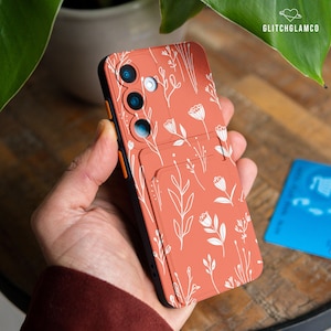 Capa de cartão botânico pastel para Galaxy S22 S21 S20 Samsung S24 FE s23 ultra iPhone 16+ 15 pro max 14 13 mini 12 xr iPhone 8 SE 2022 gl005