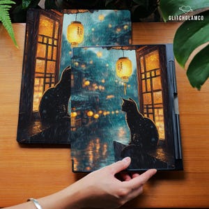 Cute black cat case for reMarkable 2 10.3 Paper pro 11.8&quot; Protective Folio Flip with Built-in Pen Holder Slot, Remarkable Cover Gift gli031