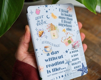 Funny book lover gift case for Kindle Colorsoft 2024 Paperwhite 12th 11 gen 6.8" 7 inch Case KPW Scribe Kindle Oasis 3 Cover Kindle 2022 037
