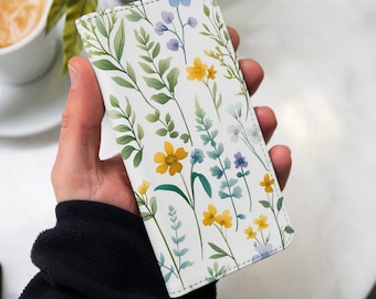 Field flower faux leather wallet case for Samsung S22 S24 FE 5g s23 S21 S20 A56 S25 A53 iPhone 16 15 14 13 12 xr 8 SE Pixel 8a 7a 6 9 gl033