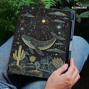 Whale case for reMarkable 2 10.3&quot;, Paper pro 11.8&quot; Protective Folio Flip with Built-in Pen Holder Slot, Custom Remarkable Cover Gift gli035