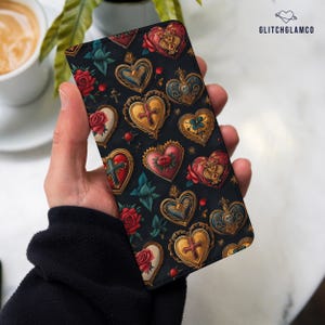 Mexikanische Herz Brieftasche Fall für iPhone 15 pro max 16 14 plus 13 12 xr 8 7 SE Samsung S24 s23 S22 S21 FE S20 A56 S25 A53 Pixel 8a 7a 6 9 gl039w