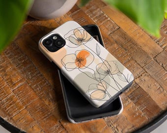 Line art floral case for Samsung Galaxy S21 Ultra S24 FE S23 pro S22 plus S26 Note 20 10 9 8 Galaxy A22 A16 A12 A14 A52 5g A51 A53 A71 gl009